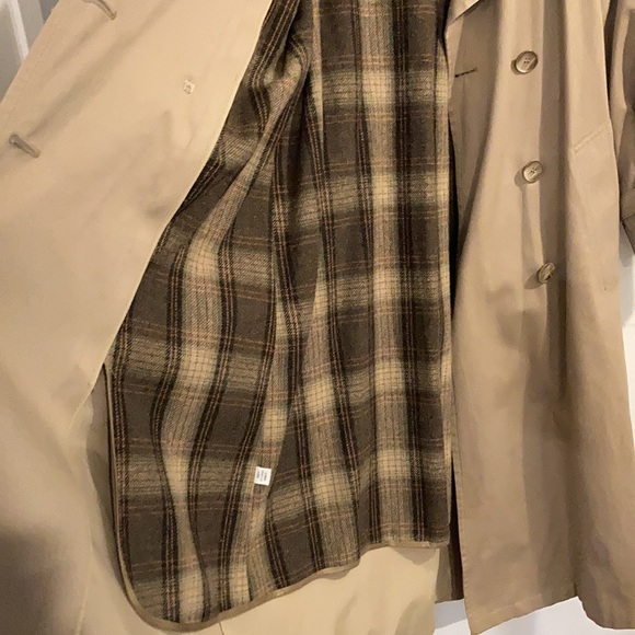 Vintage 80s London Fog Belted Trench Coat Size 6p Removable Inner Wool Lining - Picture 9 of 16